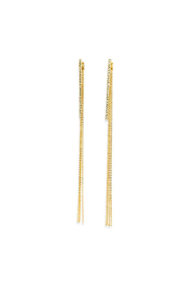 Dainty Chain Fringe Liner Drop Earrings