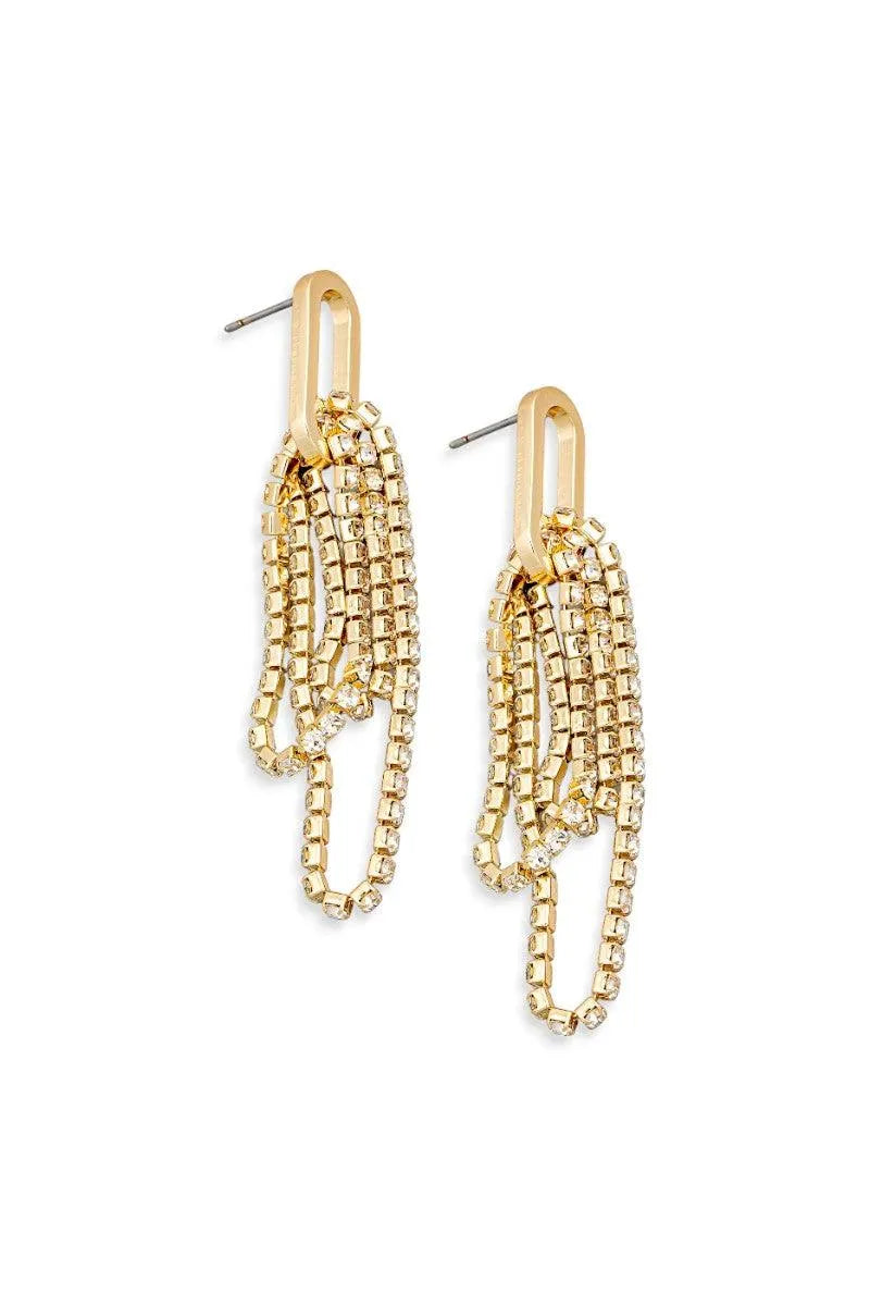 Gold Plated Crystal Dangle Earrings