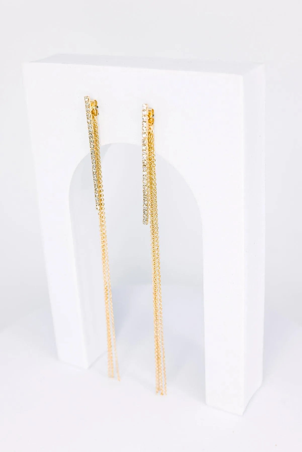 Dainty Chain Fringe Liner Drop Earrings