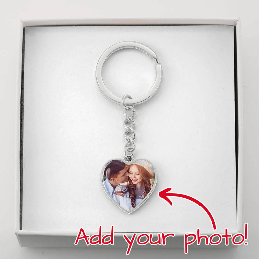 Photo Heart Keychain - Gold or Silver