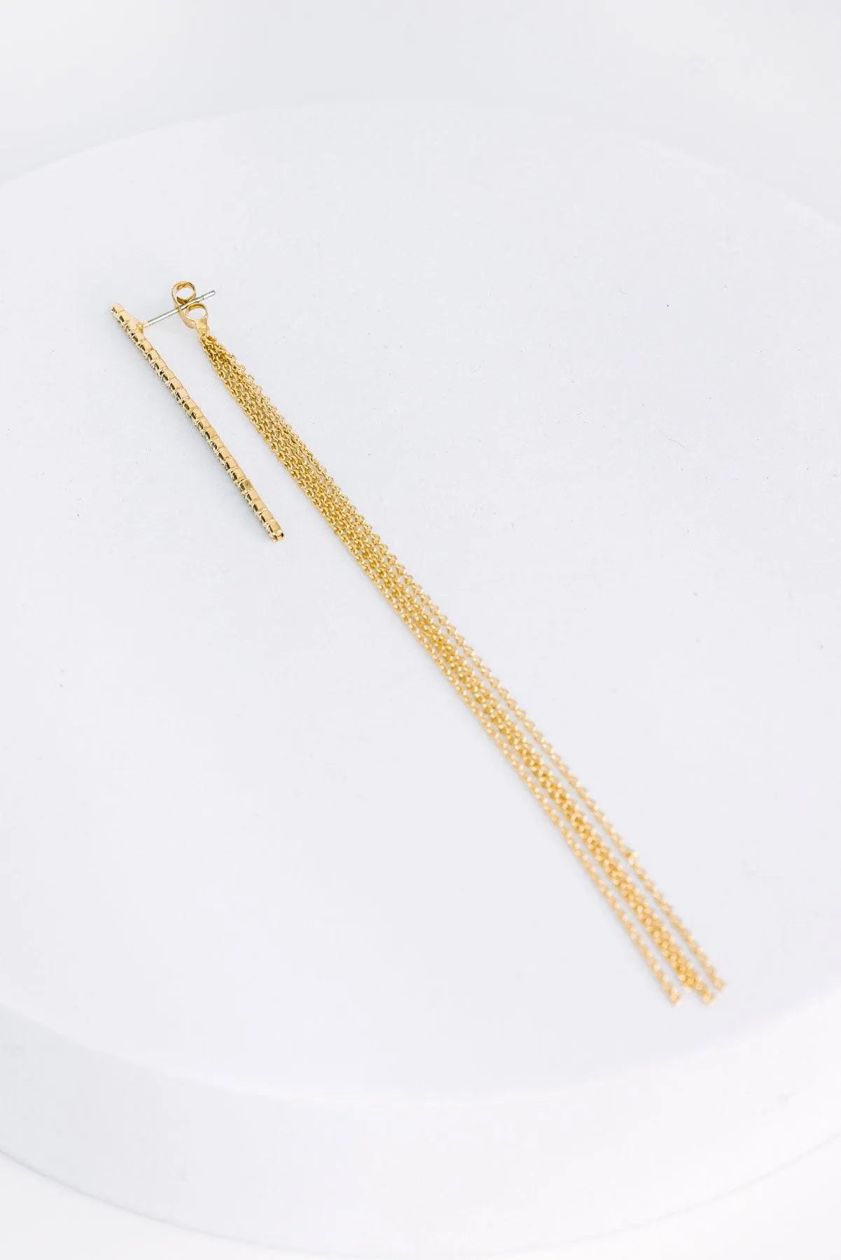 Dainty Chain Fringe Liner Drop Earrings