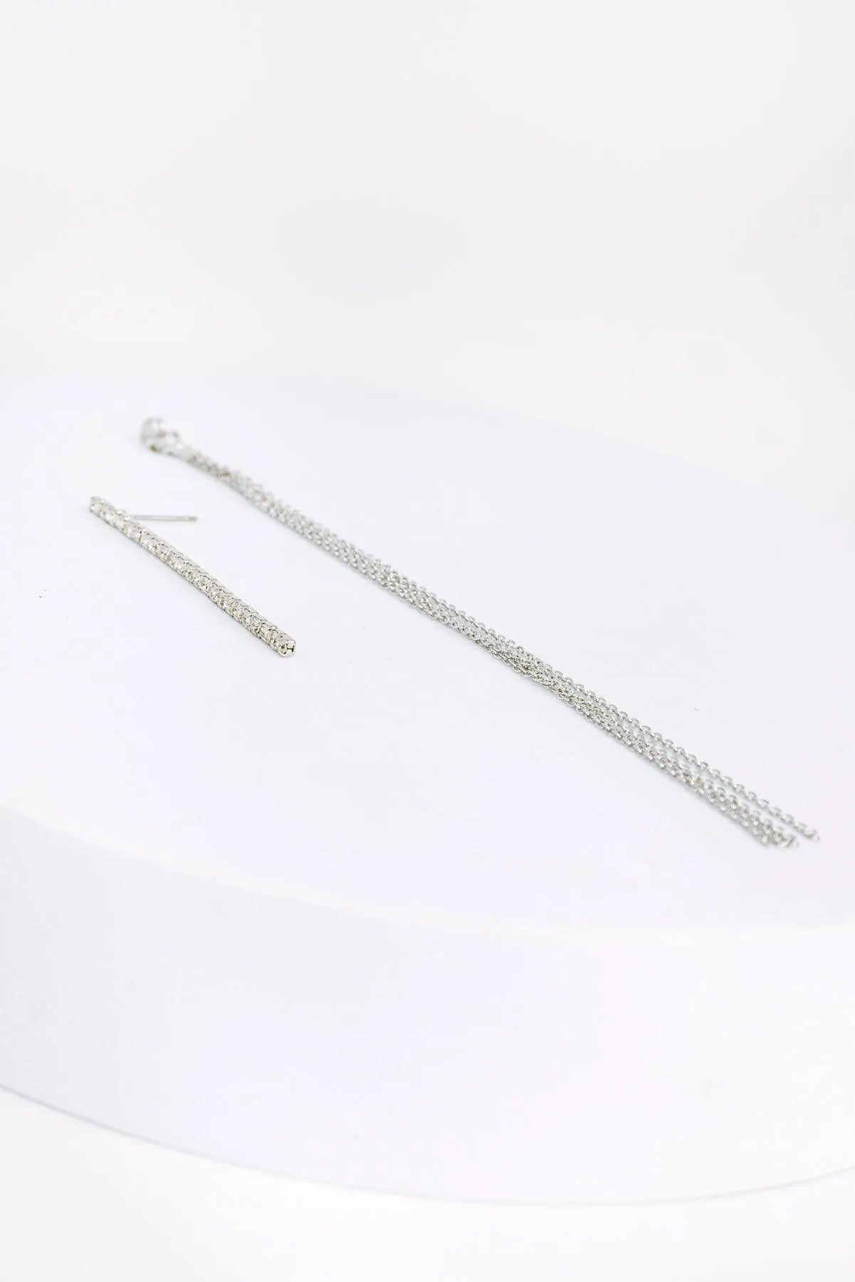 Dainty Chain Fringe Liner Drop Earrings