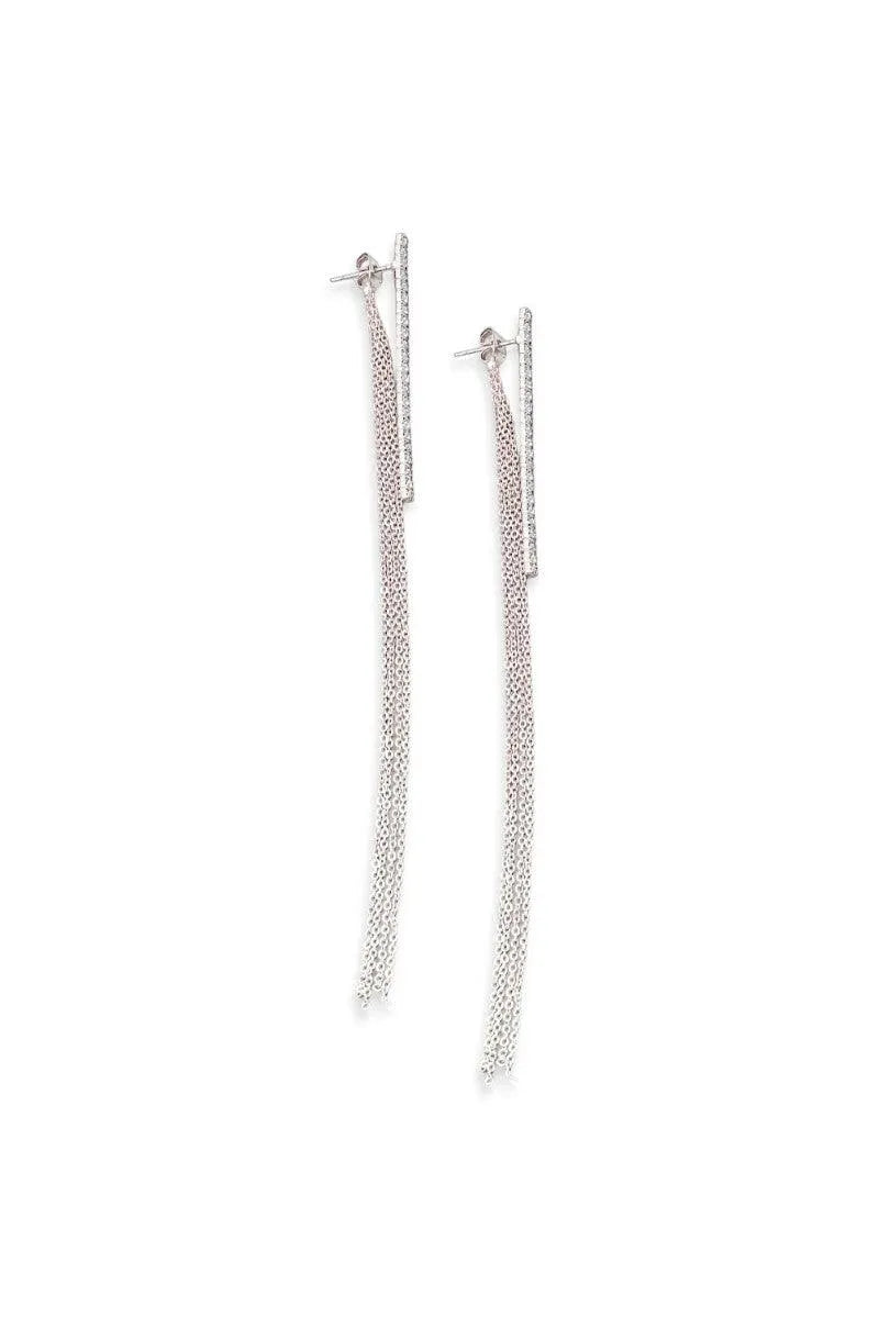 Dainty Chain Fringe Liner Drop Earrings