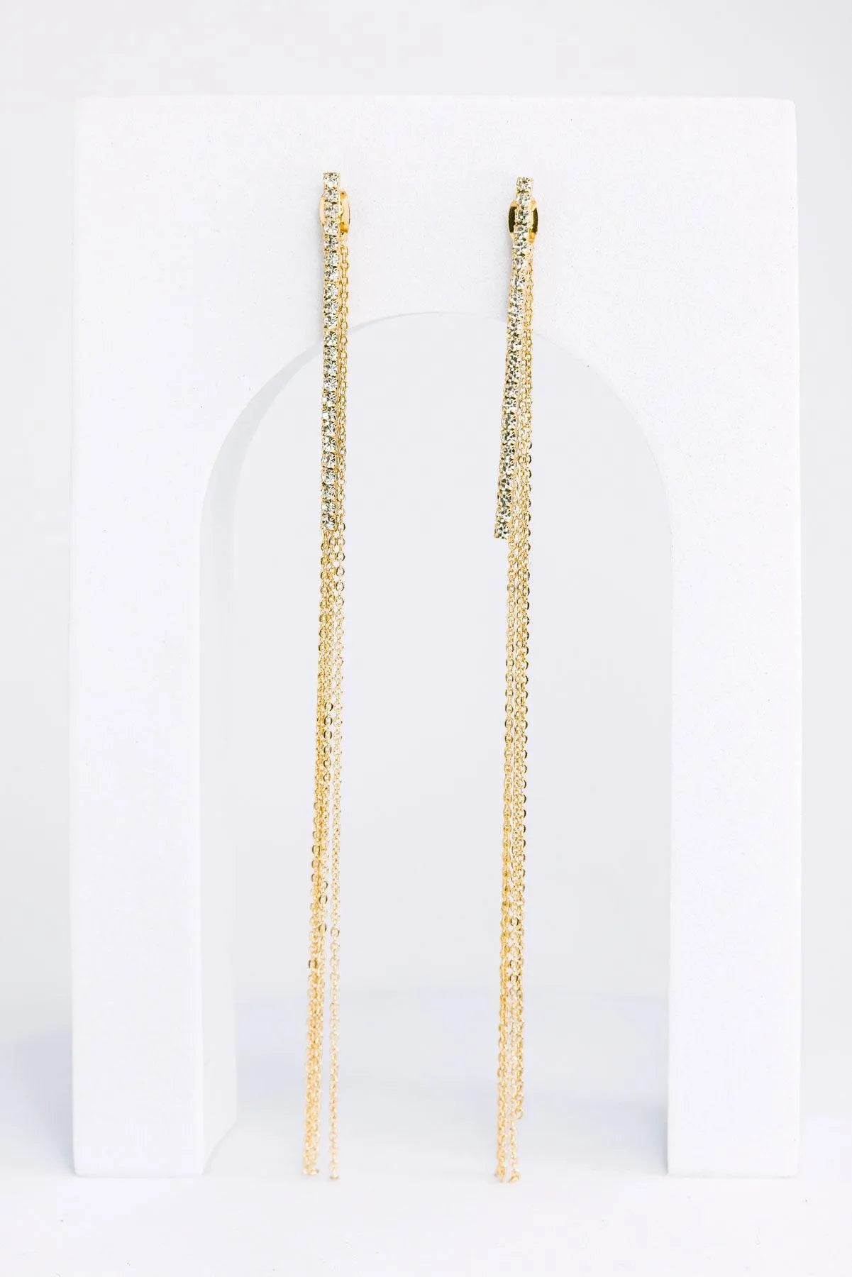 Dainty Chain Fringe Liner Drop Earrings