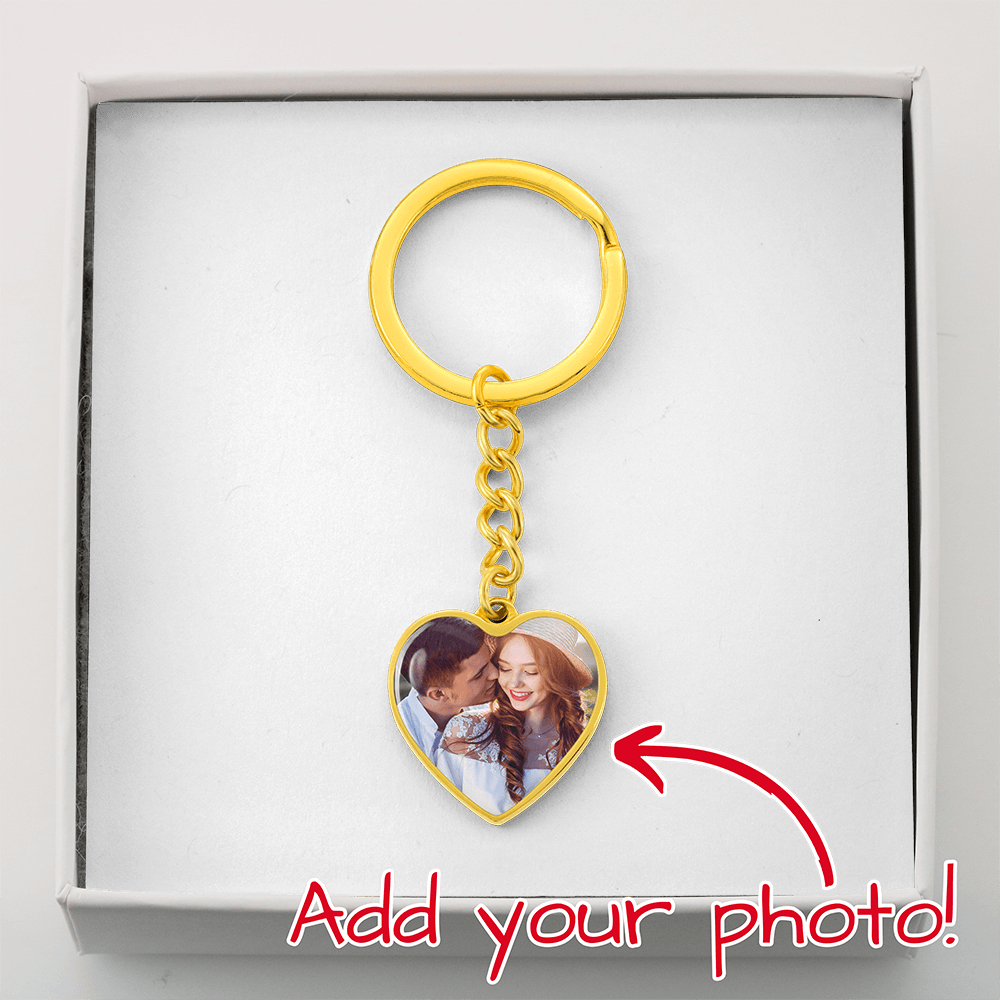 Photo Heart Keychain - Gold or Silver