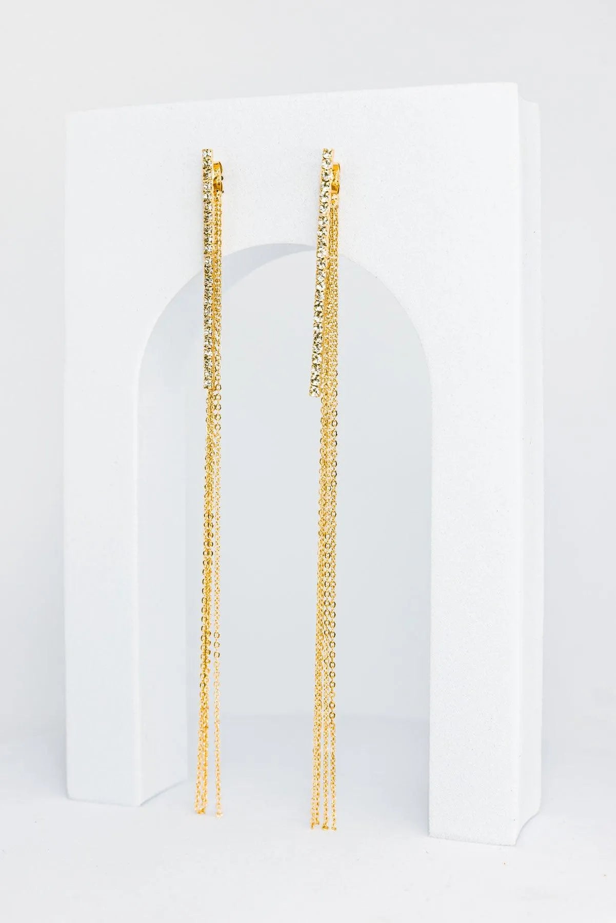 Dainty Chain Fringe Liner Drop Earrings