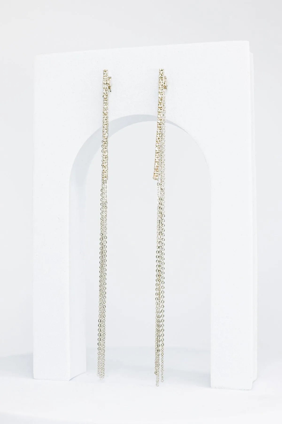Dainty Chain Fringe Liner Drop Earrings