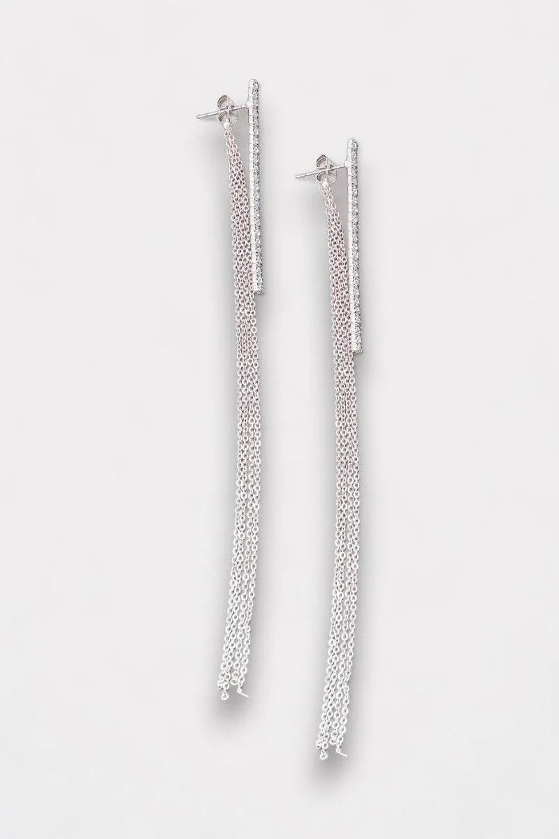 Dainty Chain Fringe Liner Drop Earrings